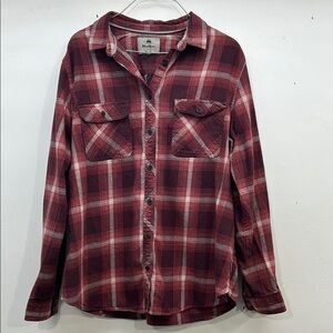 Plaid Button-Up Shirt - Red